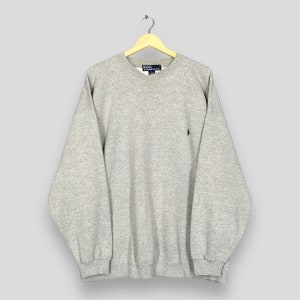 Vintage 90s Polo Bear by Ralph Lauren Hoodies Sweatshirt Designer  Streetwear Hip Hop Mens Sweater Gray Pullover Size Medium 