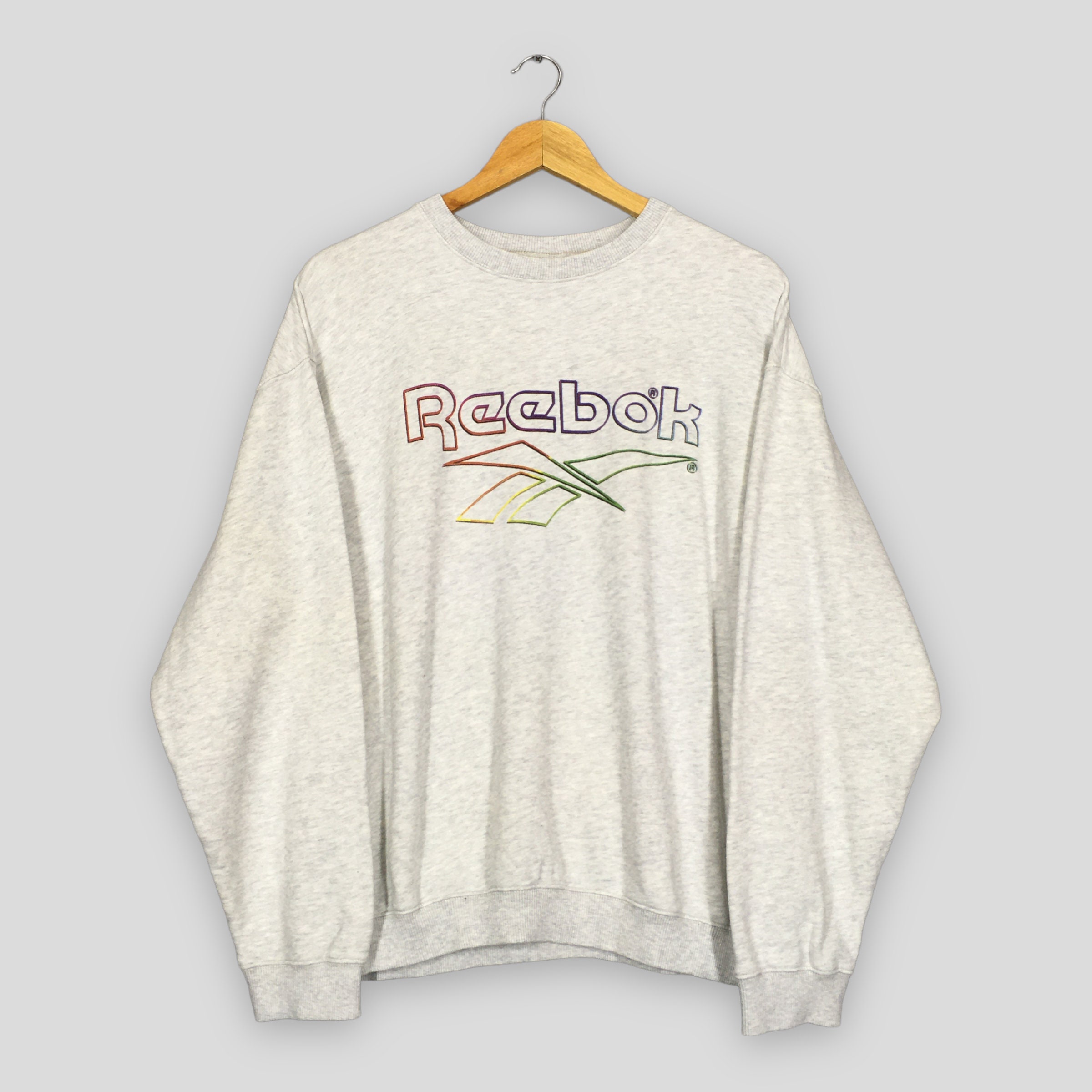 Vintage 90s Reebok England Gray Sweatshirt Large Reebok Spell Out