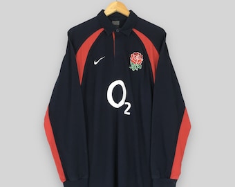 Vintage Y2K Nike England O2 Polo Rugby Shirt Medium Nike