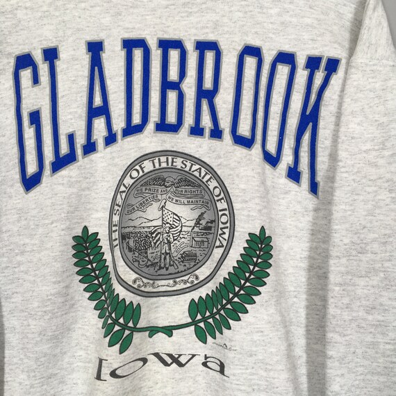 Vintage 90s Gladbrook Iowa Gray Sweatshirt Medium… - image 2