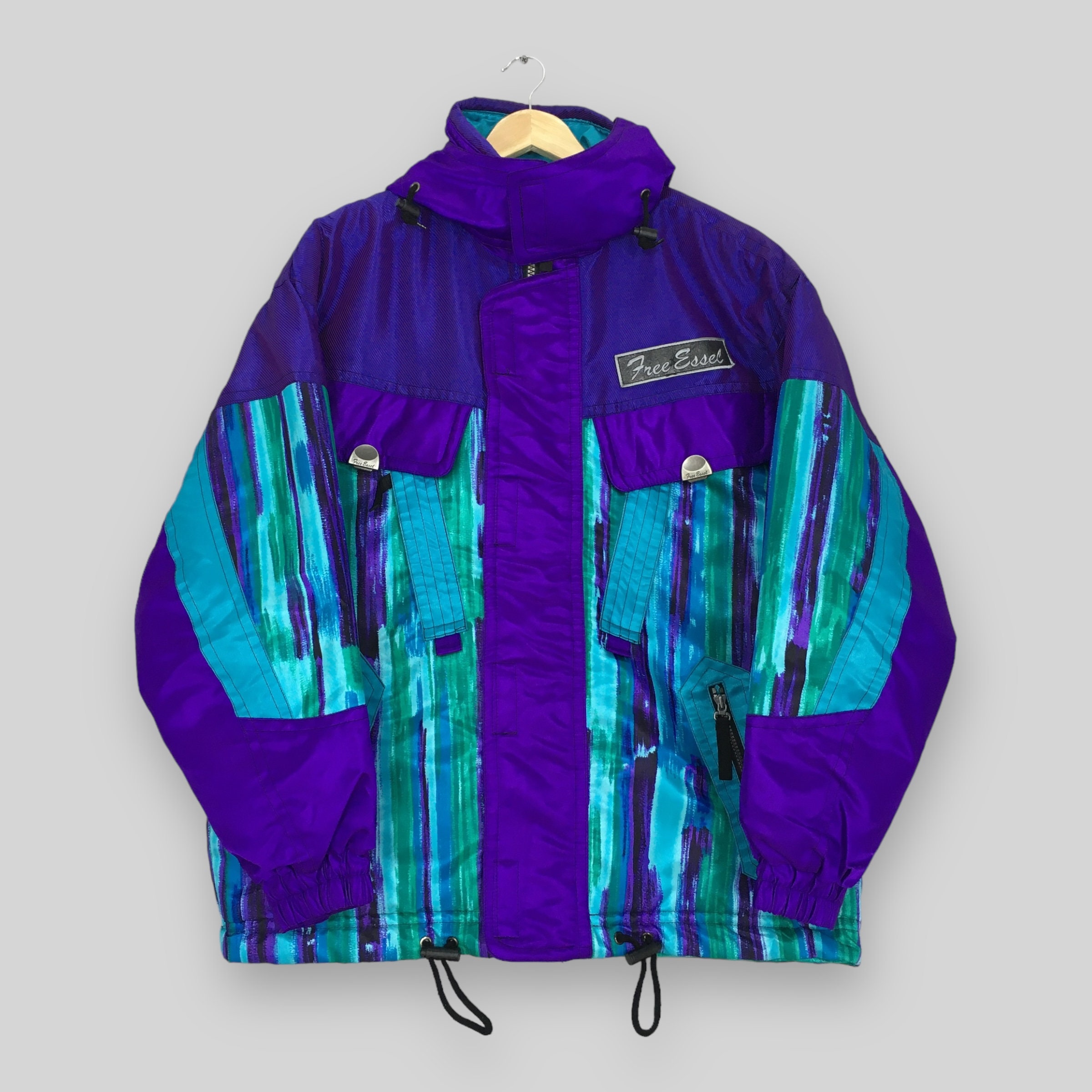 Vintage Free Essel Intentness Hoodie Ski Wear Jacket Large Japanese Brand Ski Snowboard Jacket Cold Weather Winter Wear Retro Parka Size L Etsy