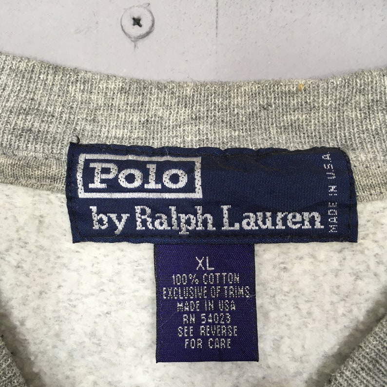 Vintage 90s Polo Ralph Lauren Gray Sweatshirt Xlarge Polo Pony ...