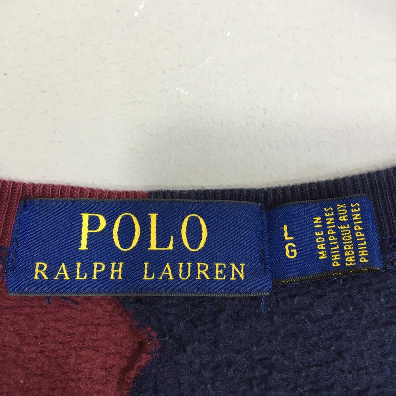 Vintage Polo Ralph Lauren P-Wing Sweatshirt Large Polo Ralph Lauren Patch Varsity Sweater Ralph Lauren P Wing 67 Colorblock Crewneck Size L image 7