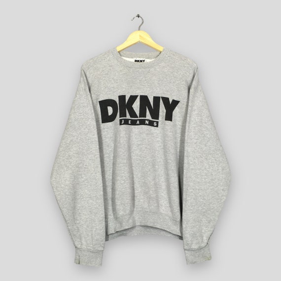 Vintage 90s Dkny Jeans Usa Gray Sweatshirt XLarge… - image 1