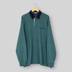 Vintage 90s LL Bean Rugby Long Sleeve Shirt Made in USA XL