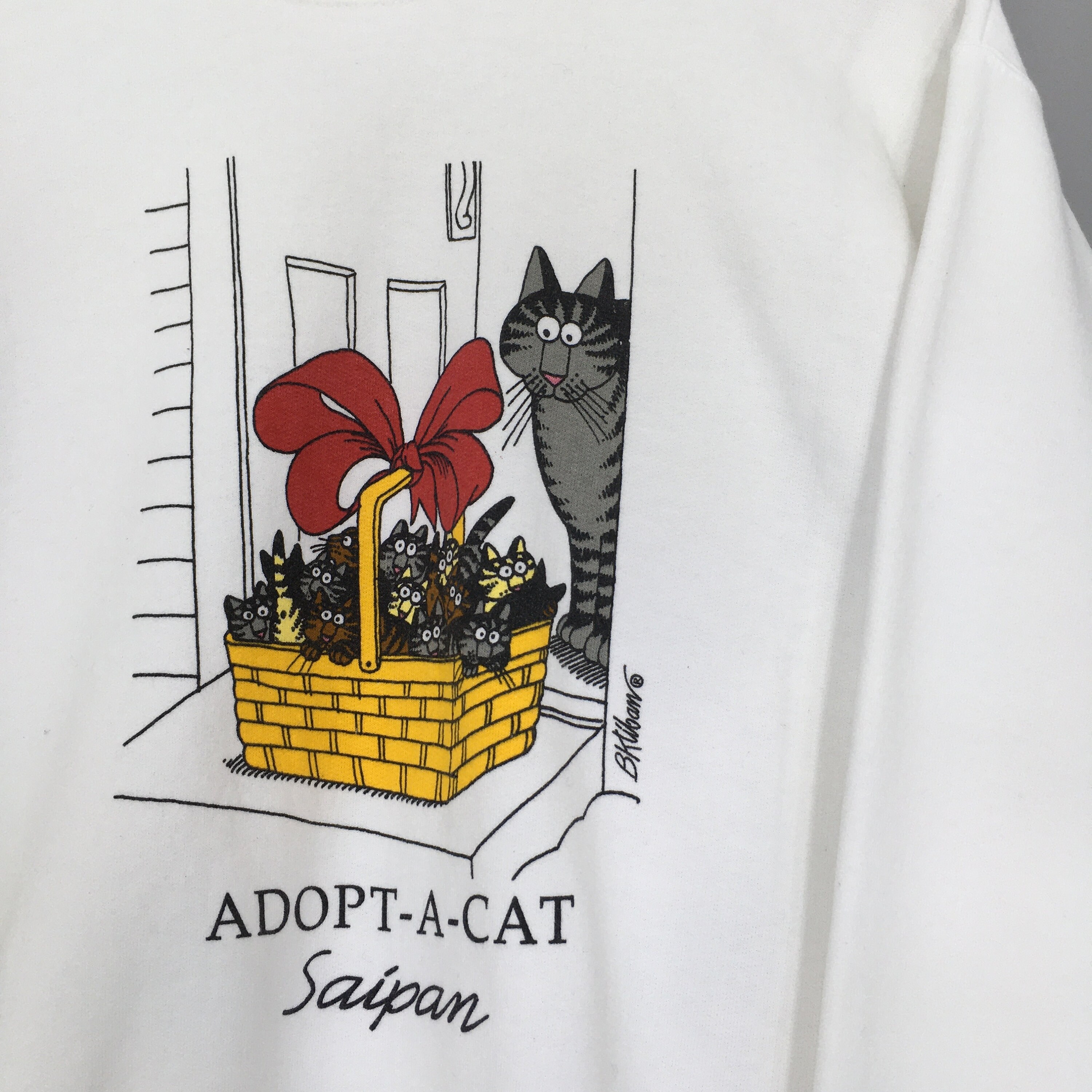 Vintage 90s B Kliban Cats White Sweatshirt Small B Kliban Cats Adopt A Vintage 90s b kliban cats white sweatshirt small b kliban cats adopt a