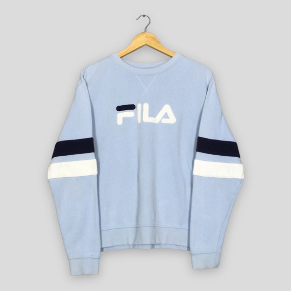 Vintage Fila Biela Italia Blue Sweatshirt Xlarge Fila Embroidery