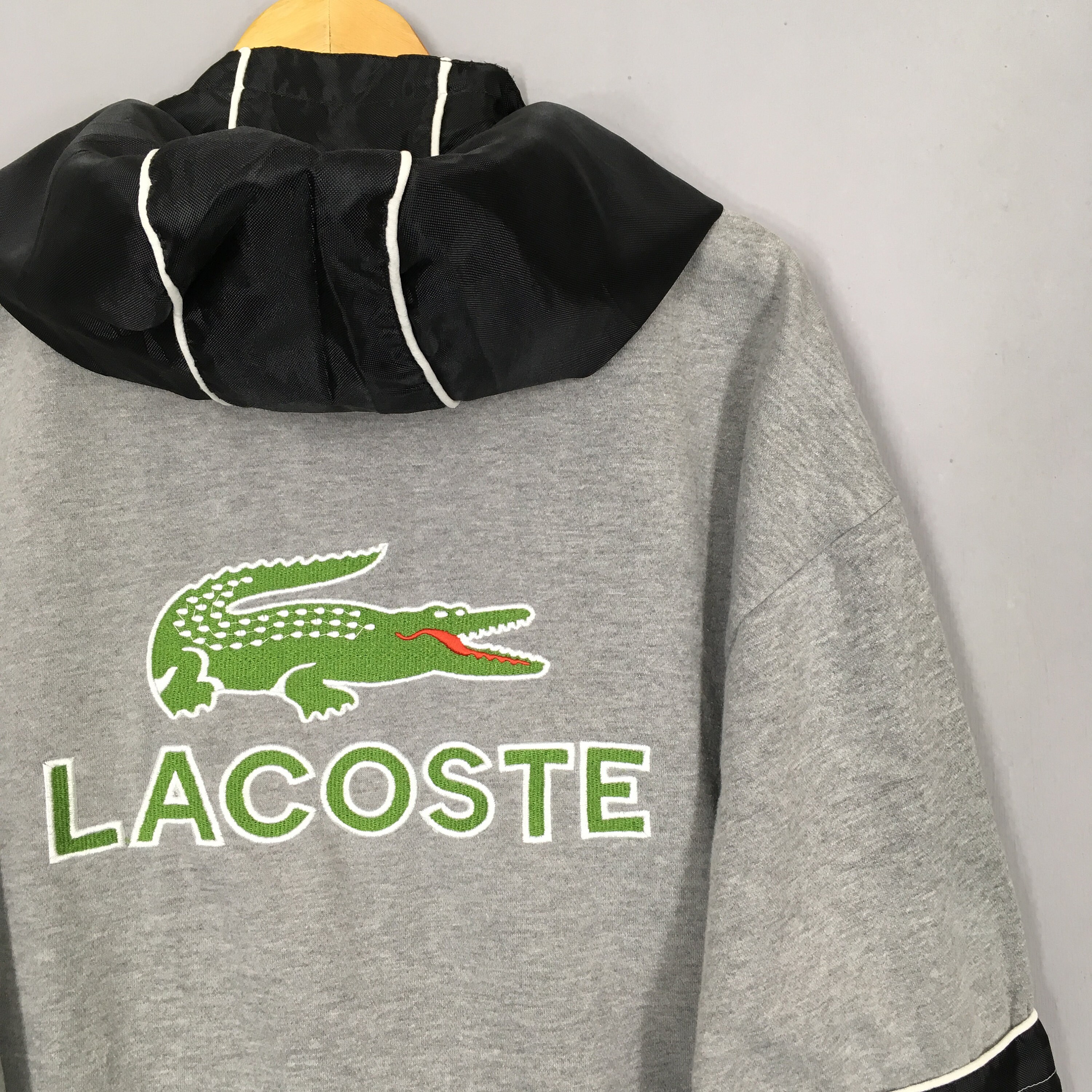 CHEMISE LACOSTE ストライプジャンパー グレー フランス製