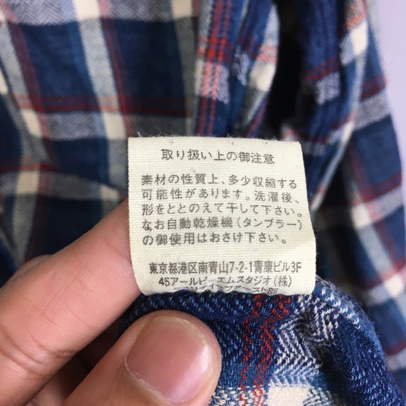 Vintage 45RPM Studio Japan Flannel Shirt Medium 9… - image 8