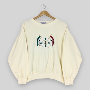Vintage Yves Saint Laurent Embroidery Big Logo Sweatshirt M Vintage Yves Saint Laurent Embroidery Big Logo Sweatshirt M
