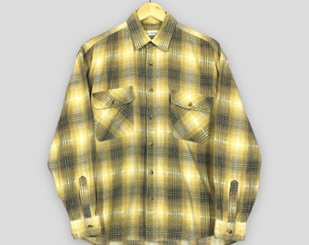 Vintage 90s Japanese Plaid Shadow Checkered Flannel Shirt Large Japan Tartan Checked Shirt Indie Boho Cotton Flannel Buttondown Size L