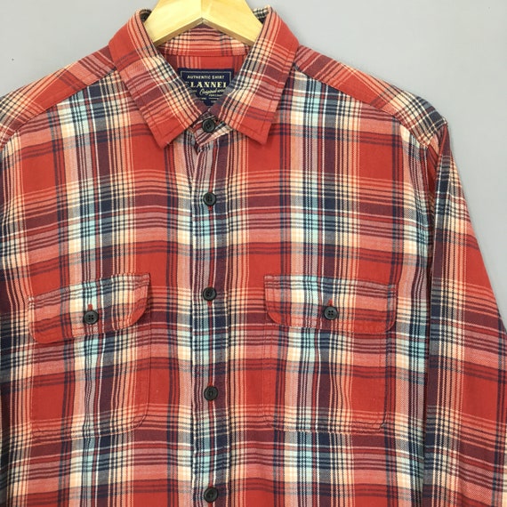 Vintage Y2K Red Plaid Checkered Flannel Shirt Large Japanese - Etsy