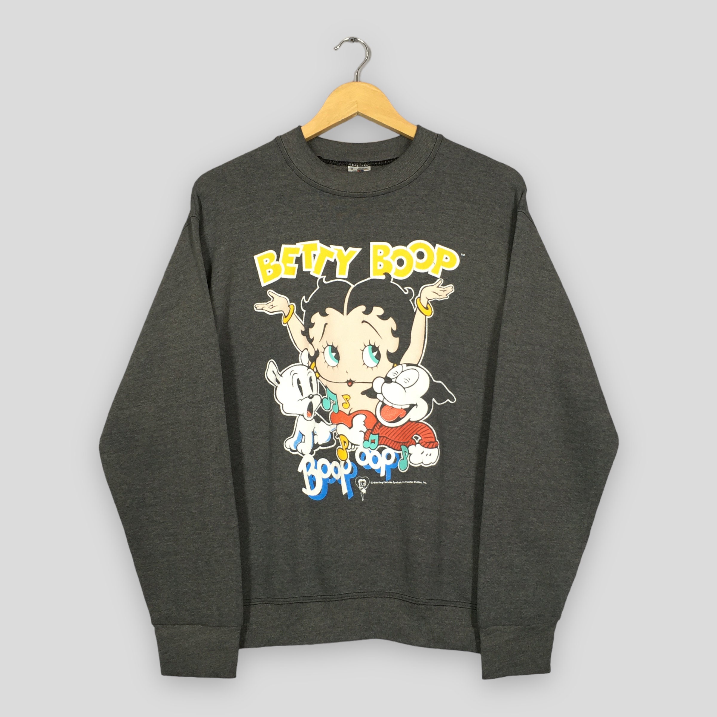 Vintage Betty Boop Cartoon Gray Sweatshirt Medium Betty Boop Vintage Betty Boop Cartoon Gray Sweatshirt Medium Betty Boop