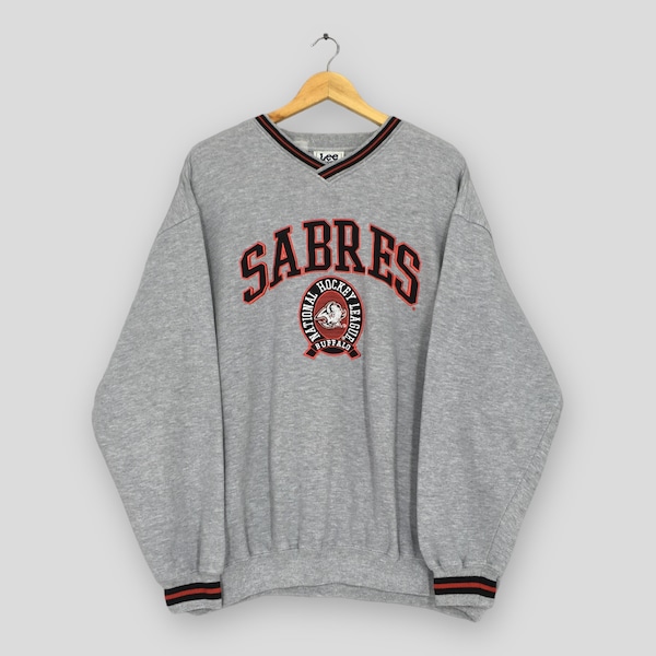Vintage jaren '90 Buffalo Sabres NHL Boxy Sweatshirt XLarge Buffalo Sabres Geborduurd Logo Trui Sabres American Hockey Team Crewneck Maat XL