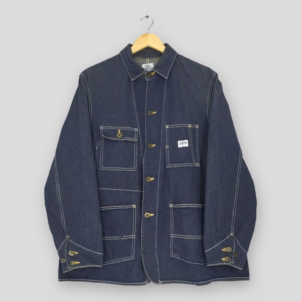 Vintage des années 90 Edwin Union Made Workers Denim Jacket Medium Workwear Frenchwork Denim Jacket Labor quatre poches Jeans Button Jacket Taille M