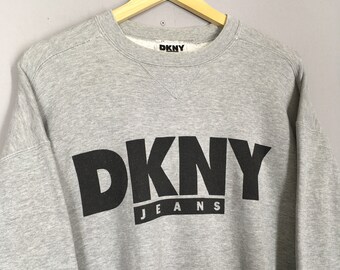 Vintage 90s Dkny Jeans Usa Gray Sweatshirt Xlarge Donna Vintage 90s Dkny Jeans Usa Gray Sweatshirt Xlarge Donna