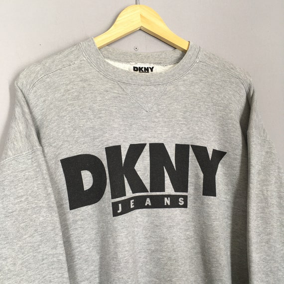 Vintage 90s Dkny Jeans Usa Gray Sweatshirt XLarge… - image 3