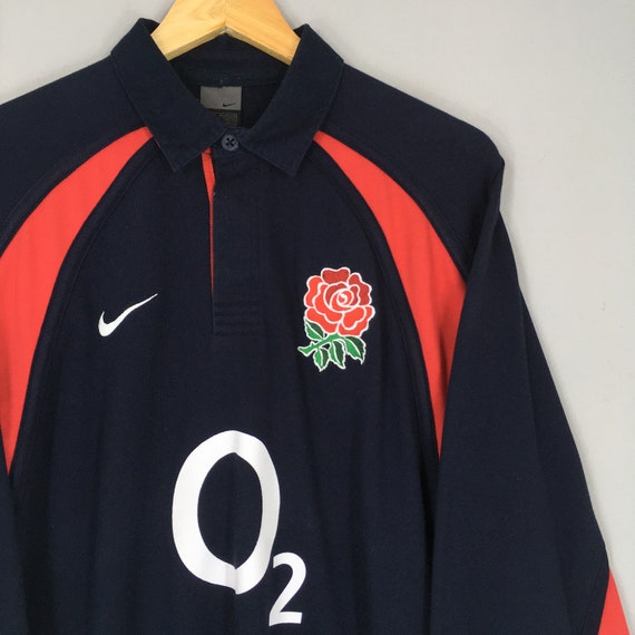 Vintage Y2K Nike England O2 Polo Rugby Shirt Medium Nike