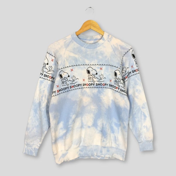 Vintage Snoopy Joe Cole Tie Dye Sweatshirt Small Peanuts Snoopy Woodstock Friends Crewneck Peanuts Cartoon Comic Strip Sweater Size S