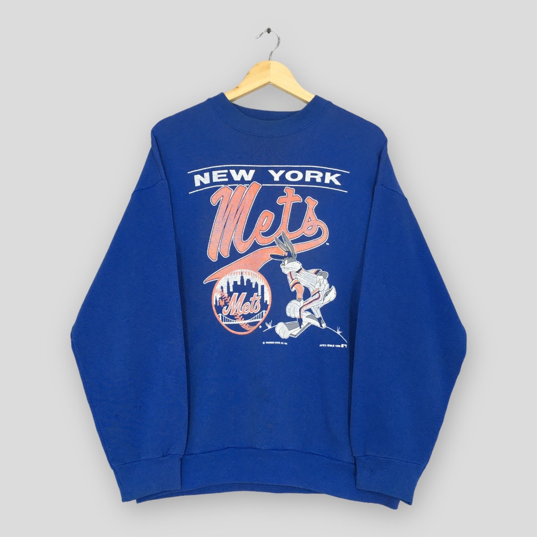Vintage Rare Warner Bros New York Mets MLB Sweatshirt Large New York