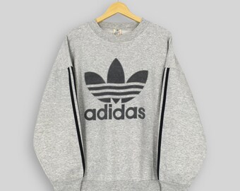 希少】レアデザイン 90s adidas スウェット トレフォイル グレー