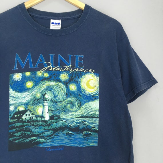 Vintage Vincent Van Gogh Maine T Shirt Large Van … - image 2