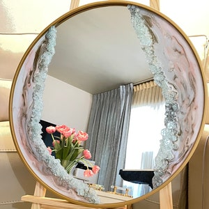 Super gorgeous resin mirror, Custom home decor, resin art mirror,