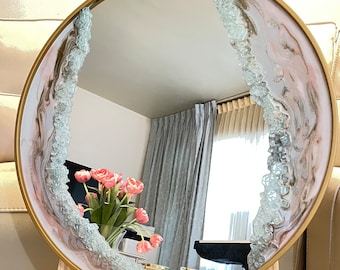 Super gorgeous resin mirror, Custom home decor, resin art mirror,