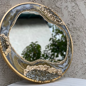 Super gorgeous resin mirror, Custom home decor, resin art mirror,