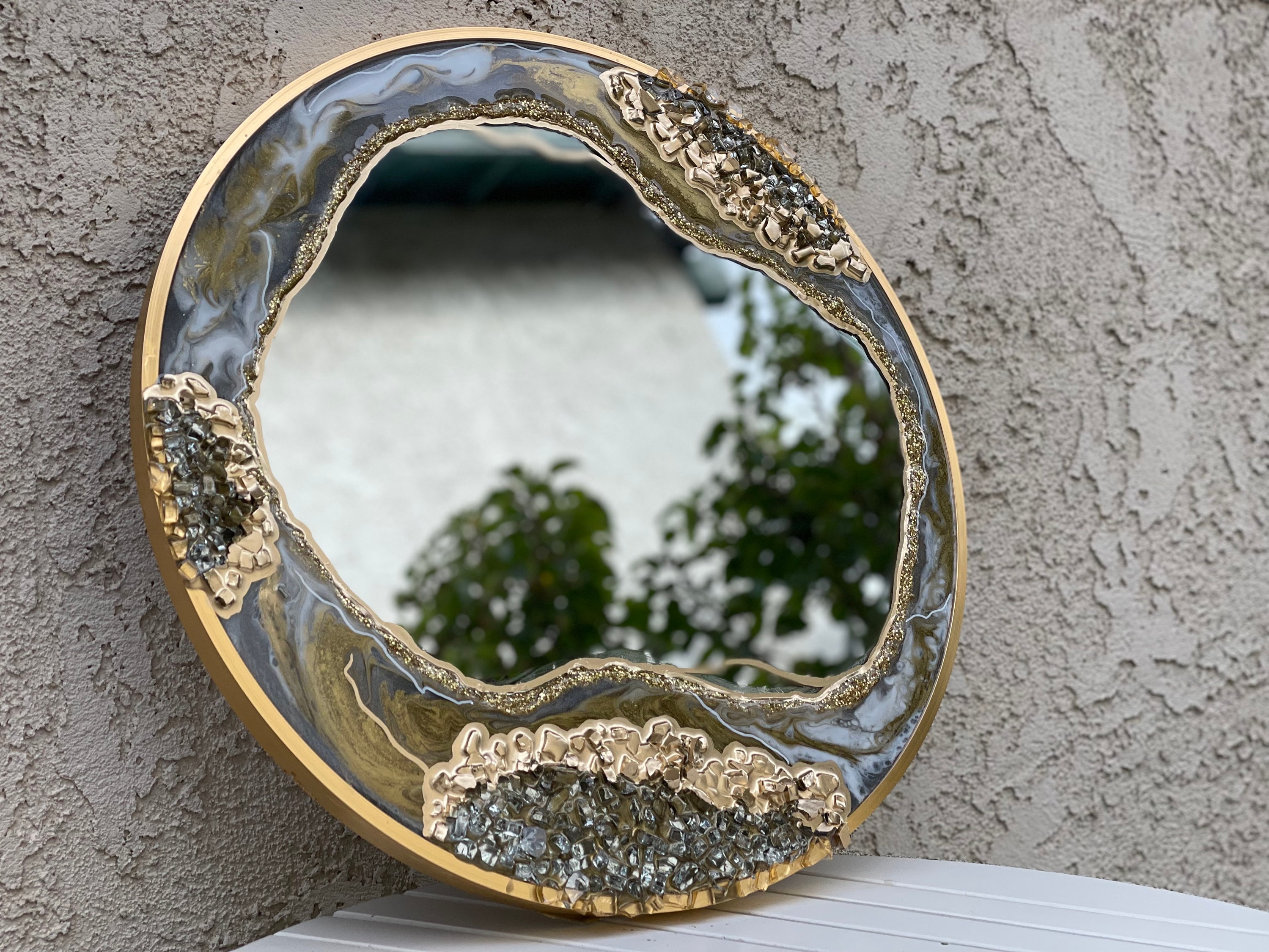 Super Gorgeous Resin Mirror, Custom Home Decor, Resin Art Mirror, - Etsy