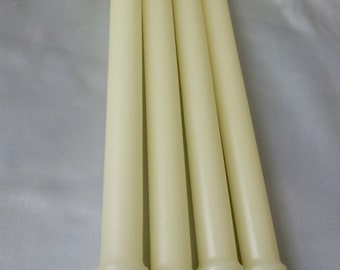 10 Inch Natural Beeswax Colonial Taper Candle - Yellow or White