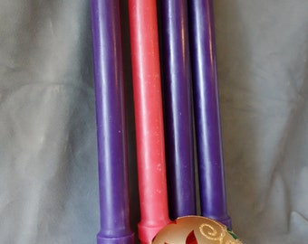 Beeswax Advent Tapers, Set of 4 10 inch Colonial Style