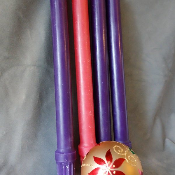 Beeswax Advent Tapers, Set of 4 10 inch Colonial Style