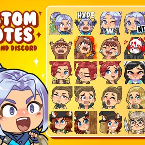 5X Custom Emote and Badge for Twitch, Discord, and Youtube in Chibi Style
