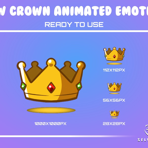 W King Crown Spinning Animated Twitch Emote