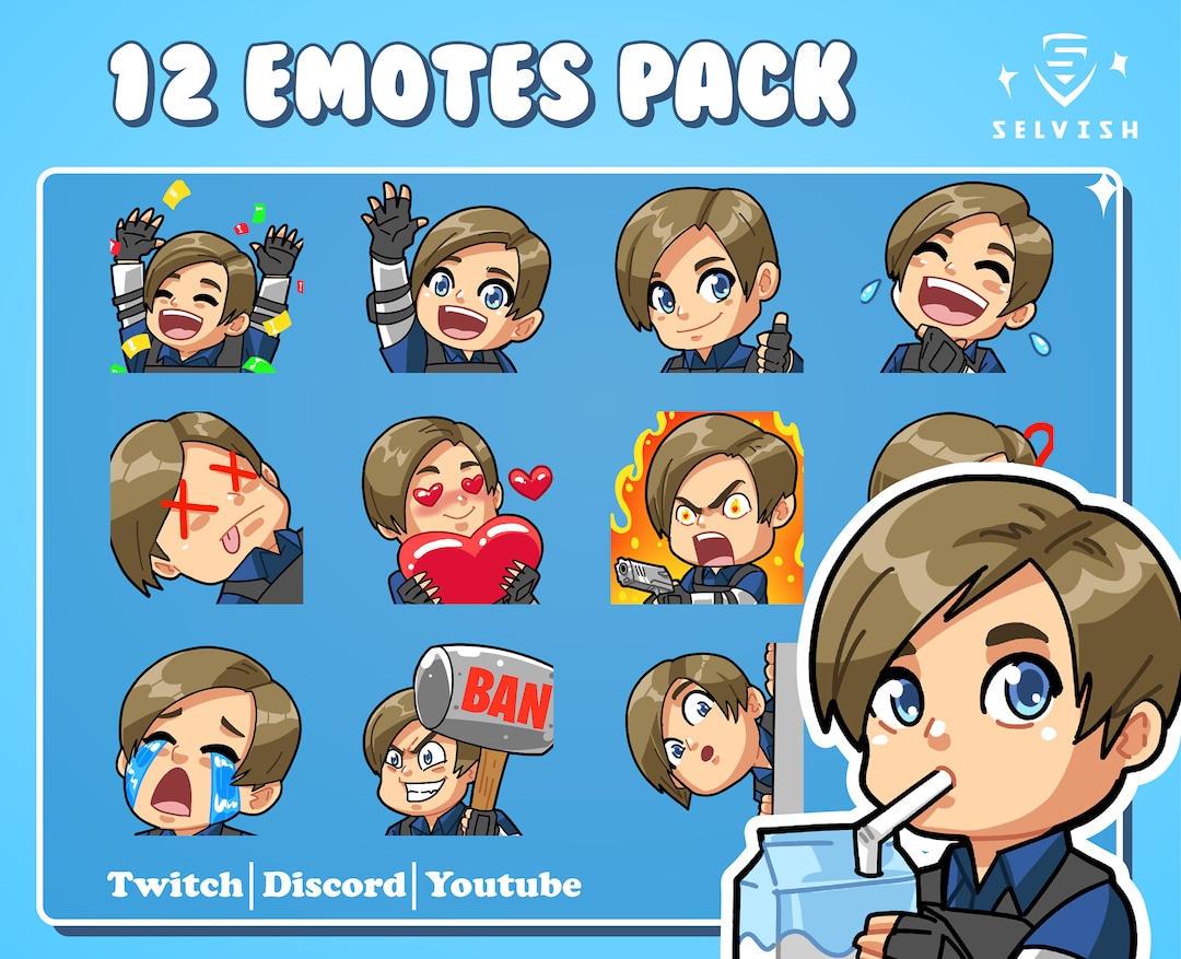 Leon 12 Emotes Pack Dbd Twitch Emotes Dead by Daylight Emotes Horror