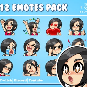 Ada Wong 12 Emotes Pack | Resident Evil twitch emotes | dead by daylight emotes | horror emotes | Discord stickers | Youtube emojis