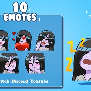 Das Ringu Sadako 10 Emotes Pack für Twitch, Youtube und Discord