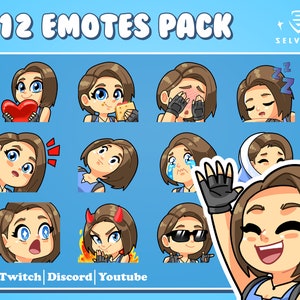 Jill 12 Emotes Paket | Resident Evil Twitch Emotes | tot bei Tageslicht Emotes | Horror Emotes | Discord Aufkleber | Youtube Emojis
