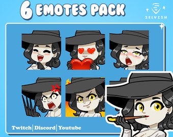 Lady Dimitrescu 6 Emotes Pack | Alcina Dimitrescu twitch emotes | Resident evil emotes | RE VIII emotes | Discord stickers | Youtube emojis