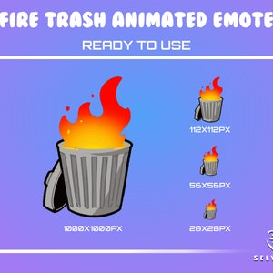 Emote animata Fire Trash per Twitch, Discord o Emote Youtube