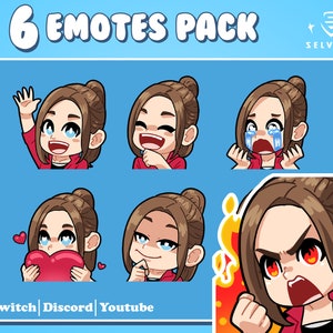 Claire Redfield 6 Emotes Pack | Claire Redfield twitch emotes | Resident evil emotes | RE 2 Remake | Discord stickers