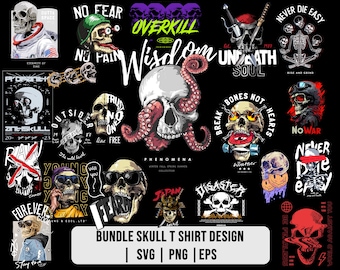 T-shirt designs bundle , skull skeleton street wear design bundle , rock design , bikers ,urban t-shirt , hoodie hip-hop design png