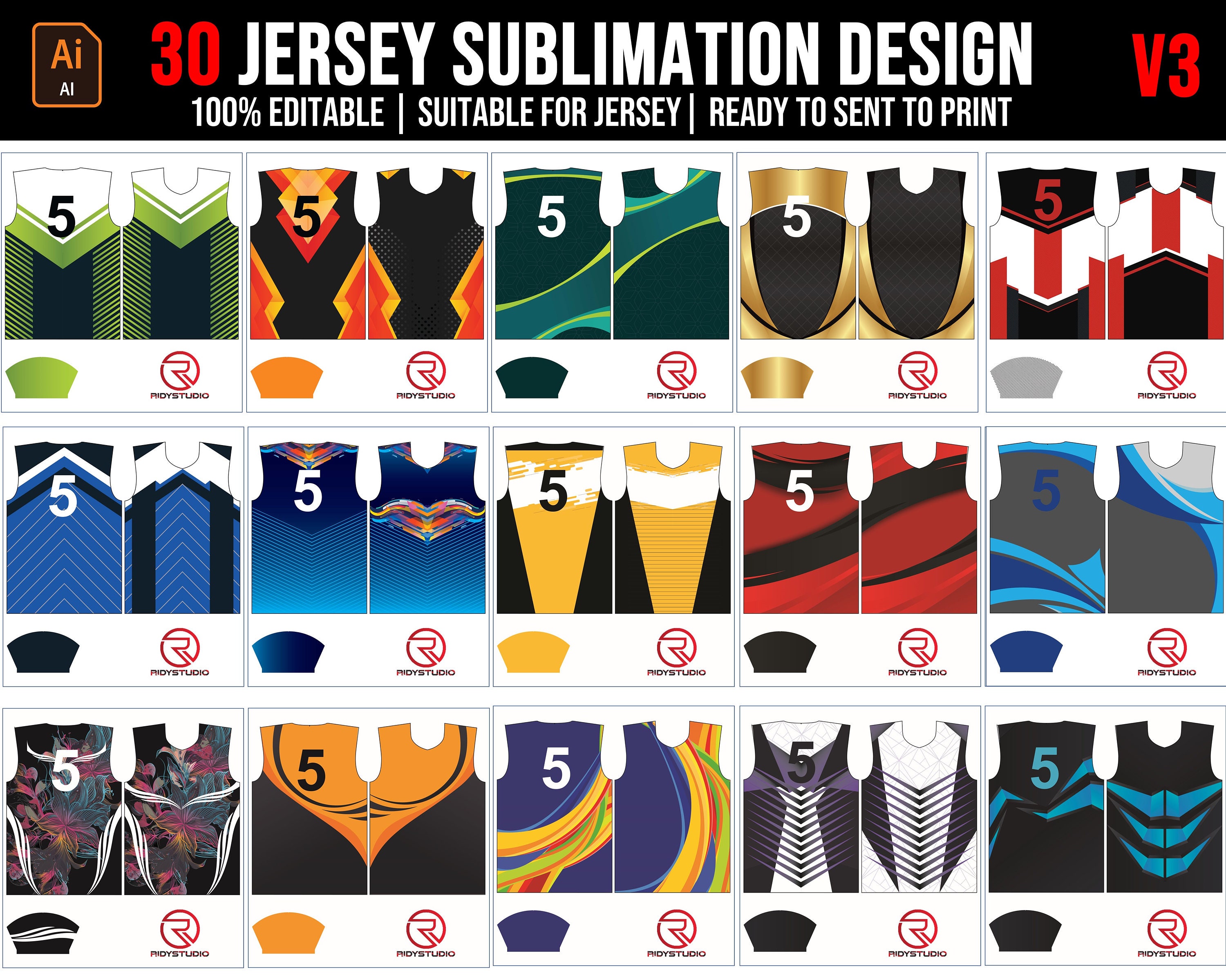 Jersey Design Background Sublimation Vol 1 