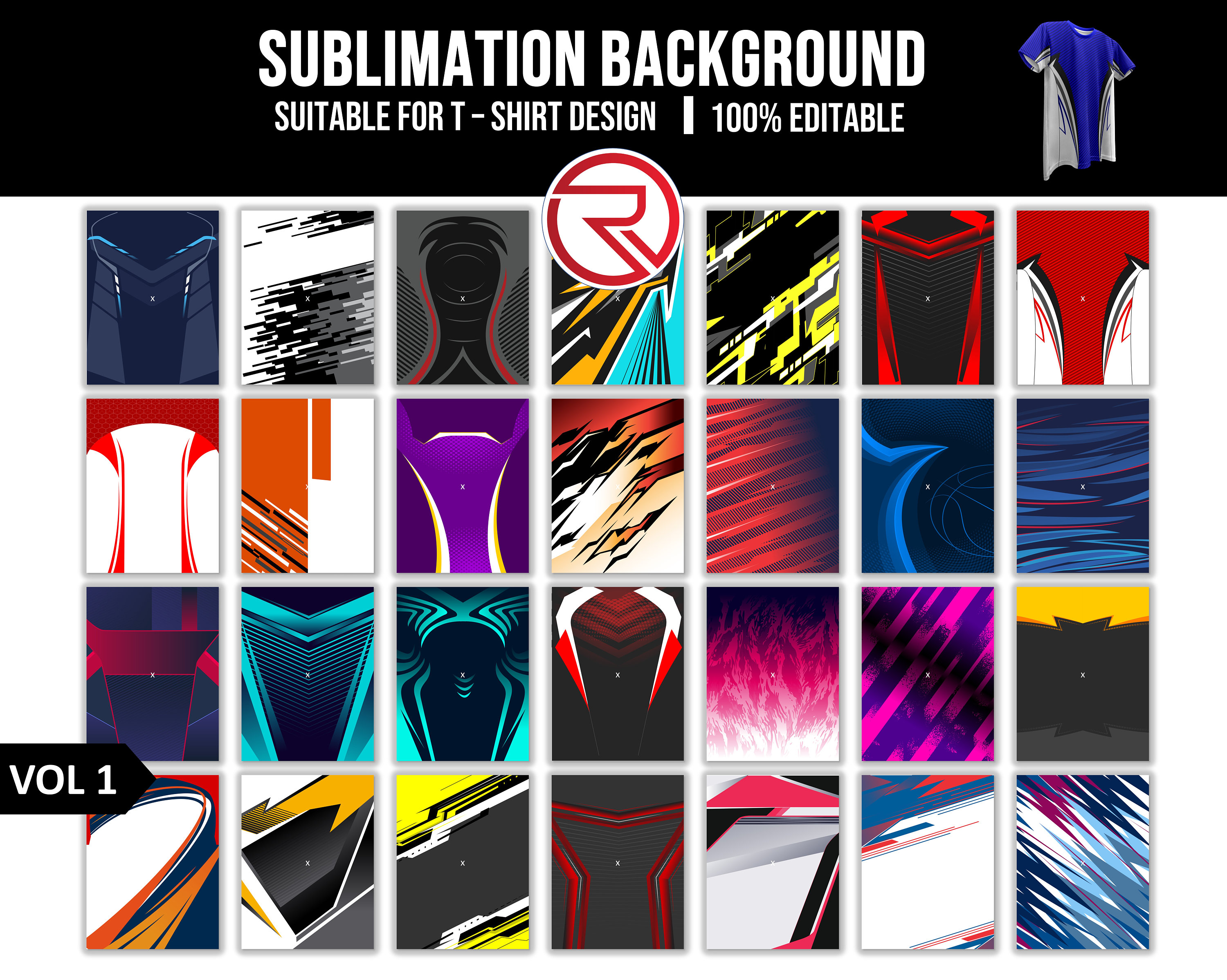 Jersey Design Background Sublimation Vol 1 Digital Drawings Illustrations Etsy