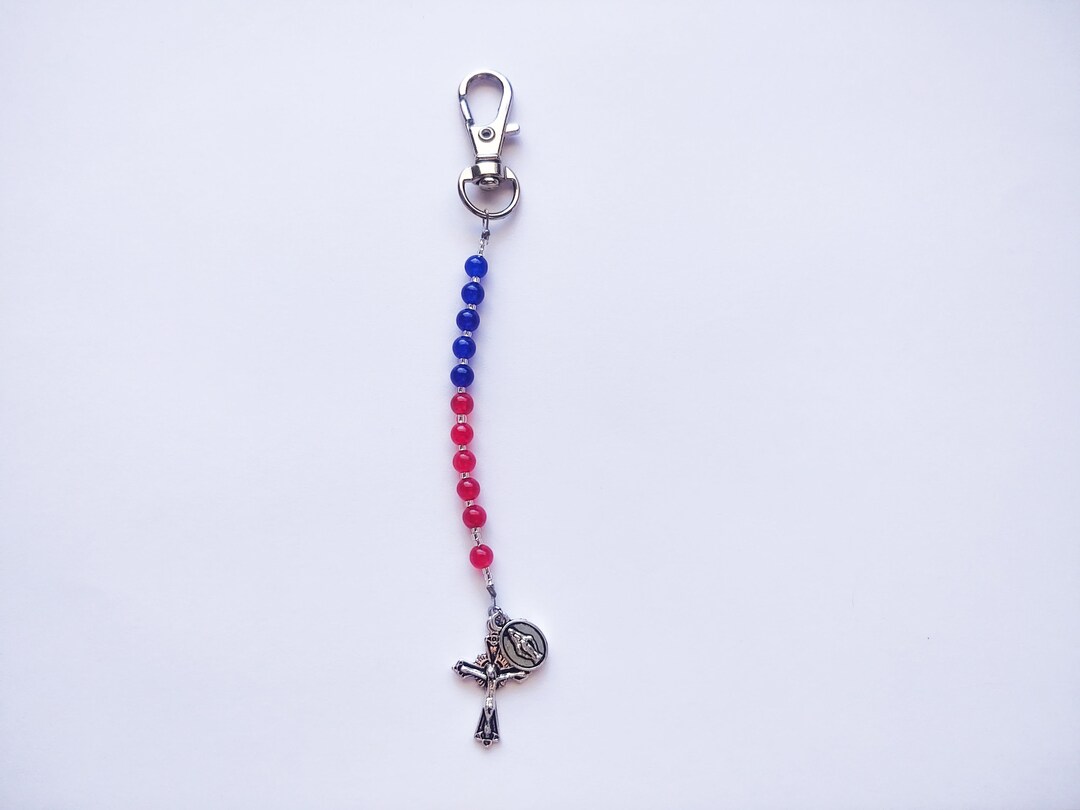 Divine Mercy Catholic Rosary Keychain - Etsy