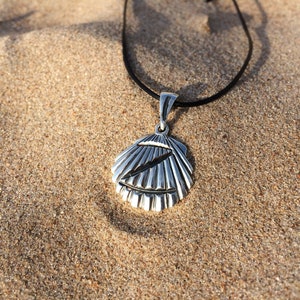 Big z Surf's Up shell pendant, sterling silver