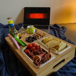 Couchbar Sofabar Tray Snackbar Drink Holder Bamboo Snack Wooden mini bar Couch Bar Beer and Snack Bar Organiser Gift for Dad TV Box