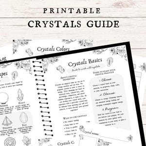 Crystals Guide Book of Shadows Pages, Digital Grimoire Pages, Witch Planner Printable, Witch Journal Pages, Spell Book Pages Download
