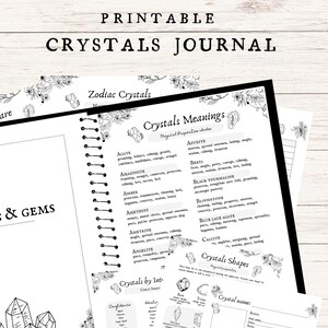 Crystals Journal Book of Shadows Pages, Digital Grimoire Pages, Witch Planner Printable, Witch Journal Pages, Spell Book Pages Download